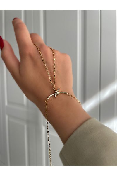 JELLY Women's Steel Zircon Stone Knot Model Adjustable Design Shahmeran Bracelet