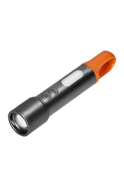 Virone LED flashlight SMD + COB Virone LT-18, 10W + 2W, 350 lm, zoom, battery 1200 mAh, USB-C, colored