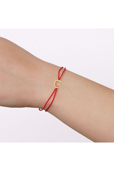 MOHI Fine Jewellery 14k yellow gold initial G cord bracelet