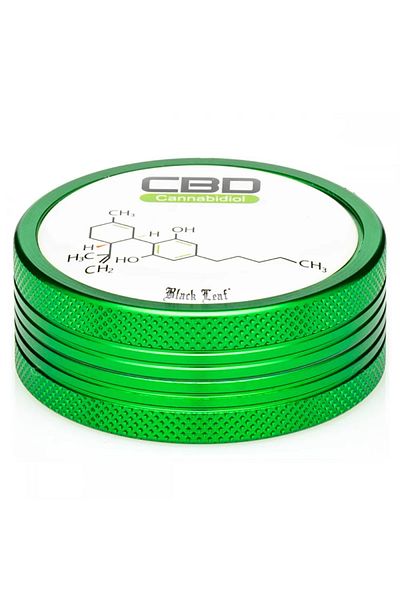 Black Leaf Grinder Black Leaf CBD by Sly Aluminum Green 2 Parts Ø50mm