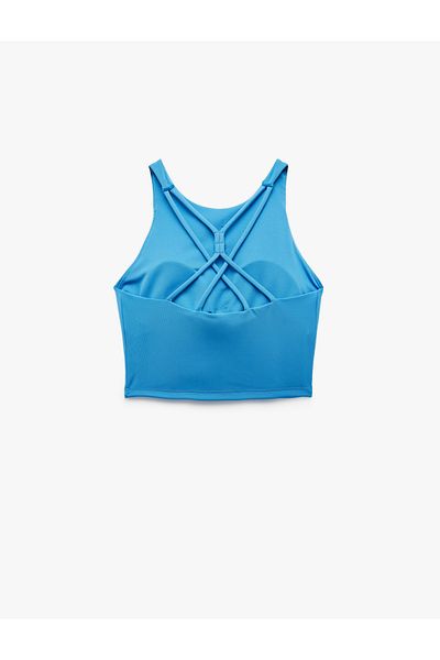 Koton U-Neck Sports Bra with Sleeveless Back Detail