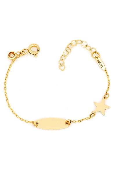 MOHI Fine Jewellery 14k yellow gold star and plaque bracelet