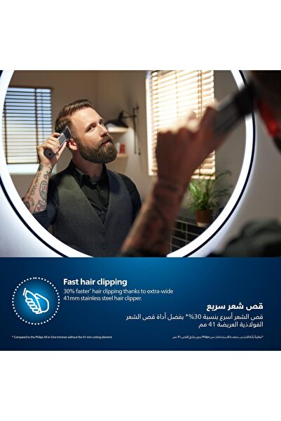 Philips All-in-One Trimmer MG9553/15, 20-in-1 Face Hair & Body Grooming, OneBlade, 120min Cordless,