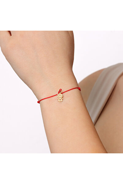 MOHI Fine Jewellery Bratara snur reglabil, aur galben 14k, model fetita