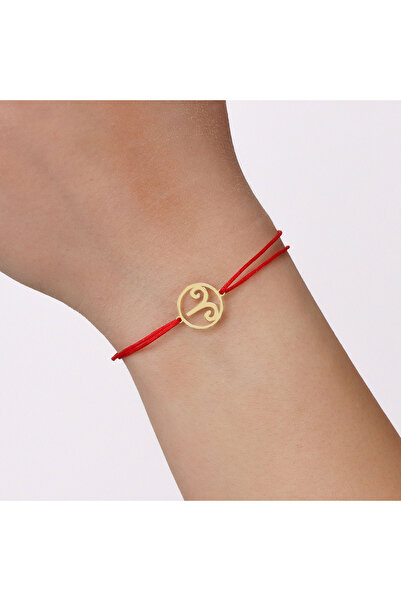 MOHI Fine Jewellery Bratara snur cu pandant zodia berbec din aur galben de 14k