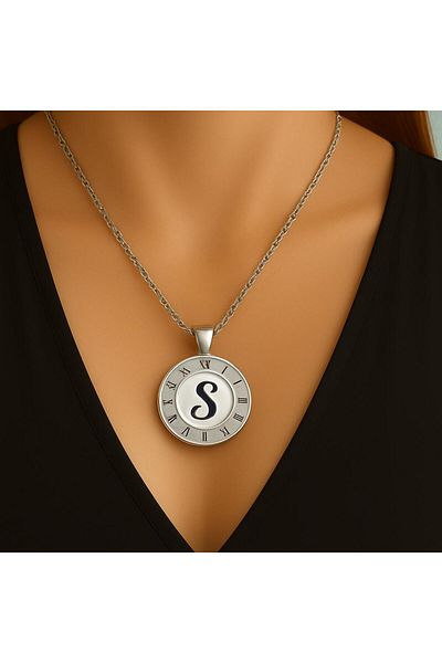 xesha Letter Necklace Roman Numeral Silver Color Very Stylish