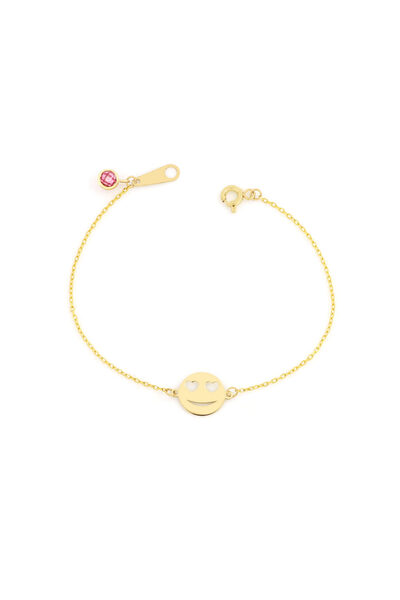 MOHI Fine Jewellery Bratara model smiley face din aur galben de 14k