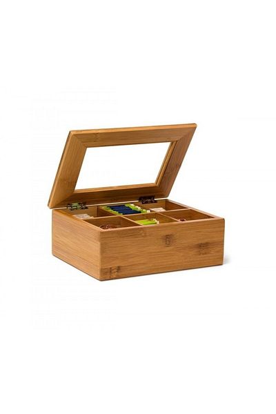 5 five simply smart 5FIVE tea bag storage box, bamboo, 22 x 15 x 9 cm