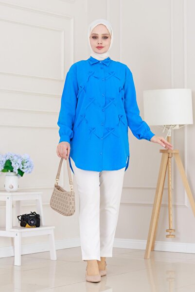 Sevitli Tunica de in cu detaliu de fundita cu fundita în formă de fundita în ...