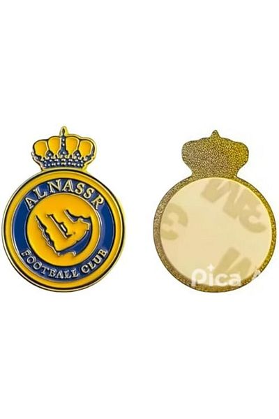 Generic Al Nasr Club Logo Metal Sticker - 2 Pieces For Mobile Phone Or Smooth Surfaces - Yellow