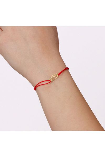 MOHI Fine Jewellery Adjustable cord bracelet with cut-out crown pendant