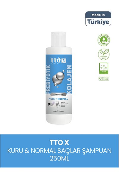TTO -X Prebiotic & Collagen Dry and Normal Hair Shampoo 250ml (Glycerin, Maltodextrin, Triethanolamine