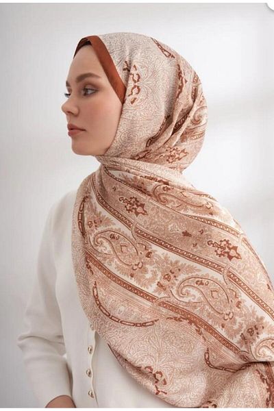 ARMANDA Imported Voile Nuit Pattern Shawl 04463-Camel
