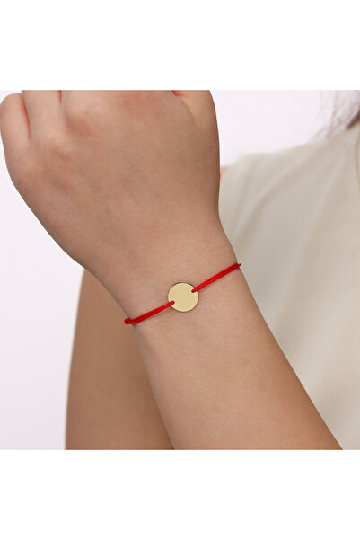 MOHI Fine Jewellery Bratara snur reglabil cu banut, aur 14k