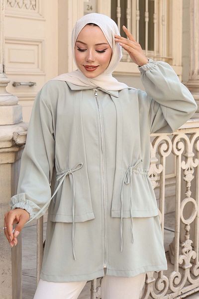 benguen Κοντό καπάκι με φερμουάρ στη μέση Mint Green 3243