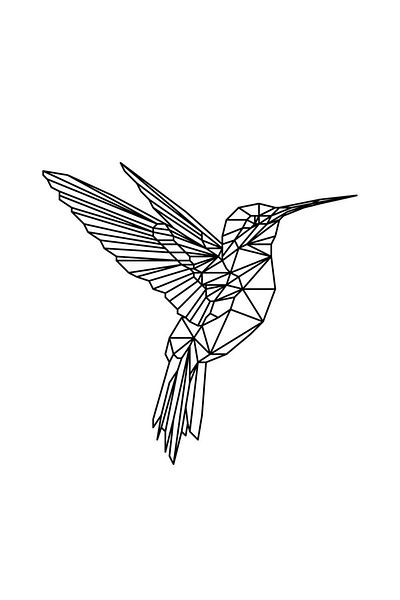 Homelux Decorative wall sticker hummingbird, 60x57 cm, black