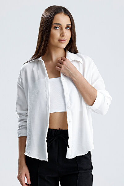 Sienza قميص نسائي من الكتان الفلامي - قميص صيفي مريح وفضفاض