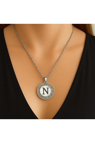 xesha Letter Necklace Roman Numeral Silver Color Very Stylish