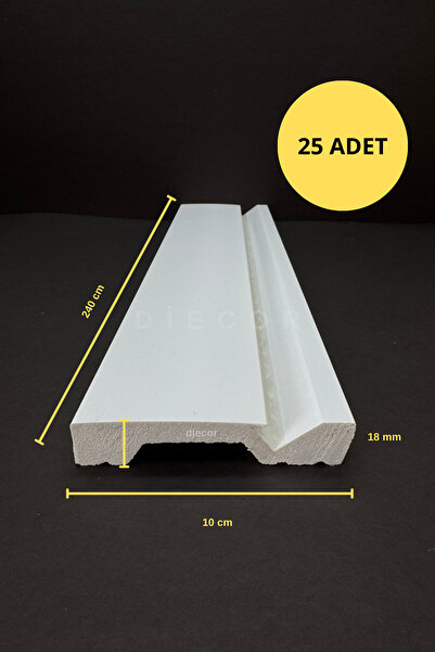 DİECOR Led Döşenebilir Dekoratif Boyanabilir 25 Adet 10 cm Polistren Süpürgelik