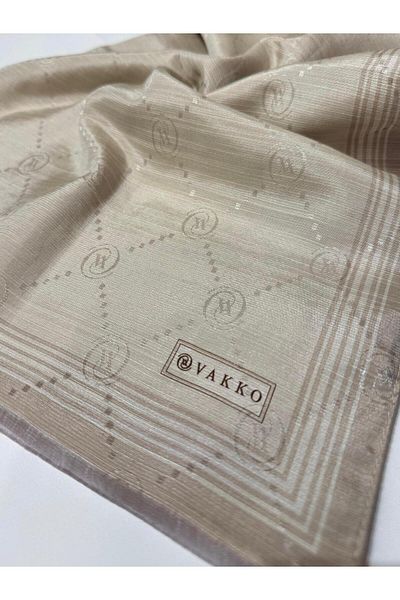 Vakko Şal din mătase din bumbac monogramă 41540- nurk