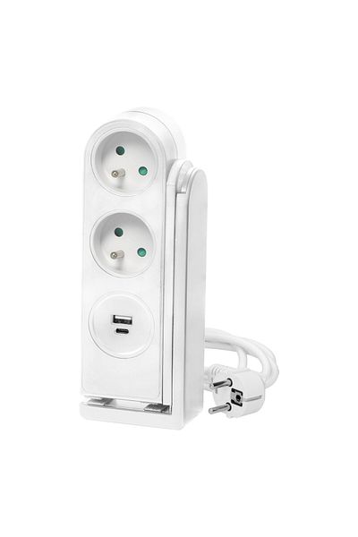 Orno Extension cord, ORNO, USB, White