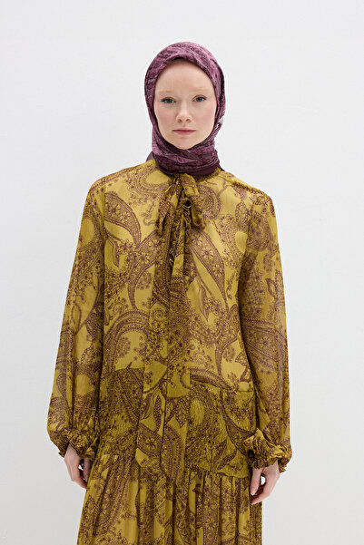 cs camellia scarf Μαλακό κασκόλ Vela Desen - Μούρδιμ