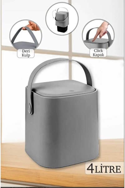ALİNA HOME 4 lt antrasit sihirli çöp kovası