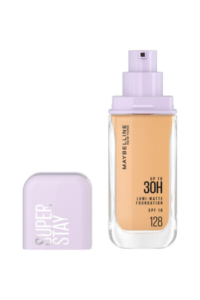 Maybelline New York Super Stay Lumi-Matte Foundation, 30hr Longwear formula 128