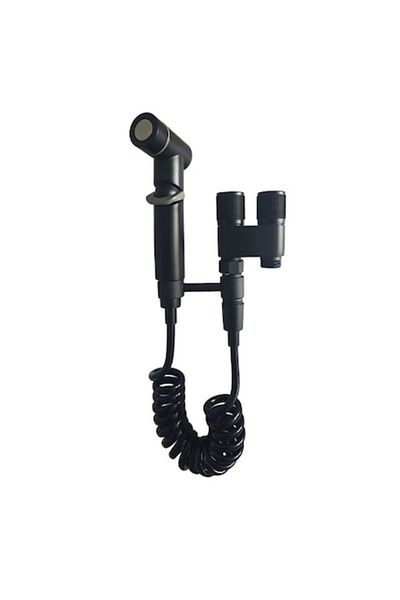 Rovitech Double shower mixer for toilet and bidet, with flexible spiral hose 1.2m, matt black