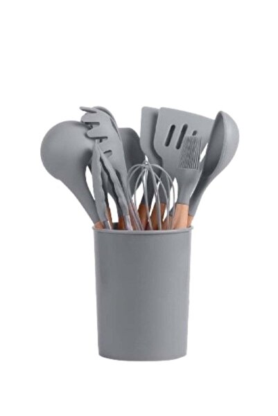 huitich 12 Pieces In 1 Set Silicone Kitchen Accessories Cooking Tools Kitchenware Utensils With Wooden Handl