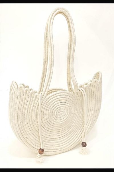 MaVaux Swan Model Εσωτερική επένδυση Straw Look Beach and Casual, κομψή και κομψή τσάντα ώμου