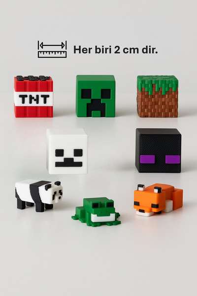 3D Stuff 8 Adet Minecraft Figür Seti