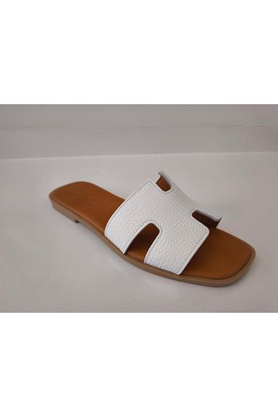 Herayakkabi Women's Leather Slippers Non-Slip Sole Soft Wearable