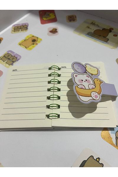 demirosa 1 Pcs A7 Size Mini Spiral Notebook with Cute Sticker Rabbit Cover