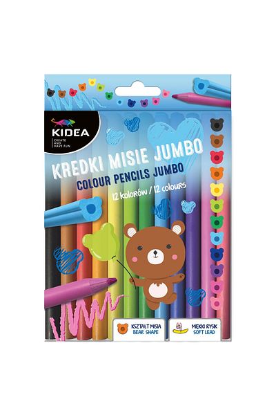 Kidea Derform Kidea jumbo colored pencil set, 12 colors, multicolor, 12x110x185mm, KMJ12KKA