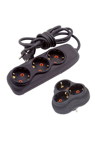 MATMEL Nilson 3 Gang 1.5 Mt Grounded Group Socket + Golyat Black