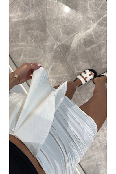 My Blog White Flounce Mini Skirt - 52103