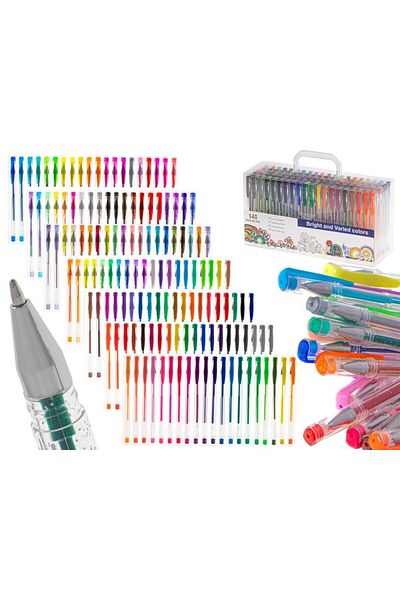 Avex Set of 140, Multicolored Gel Pens with Glitter