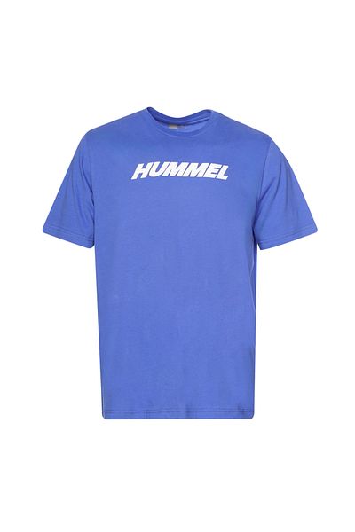 hummel Tricou din bumbac cu logo Hmlelemental Tricou albastru pentru bărbați 911947-7837