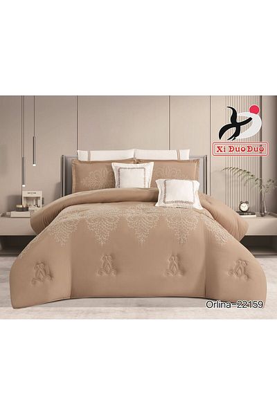 XI DUO Luxury embroidered microfiber comforter set, high quality, suitable for all seasons, 8 pieces
