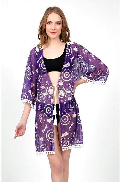 randevu Mini Pareo with Colorful Pompom Back Detail