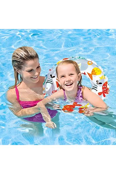 Intex Lovely Print Swim Ring for Kid Inflatable Pool Float Swim Circle 25X25X15 cm