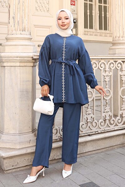 benguen Διπλό Σετ με Πέτρινη Λεπτομέρεια Indigo 4877