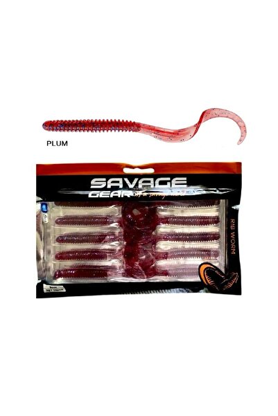 Savage Gear Rib Worm 9cm 3gr 10ad Yapay Silikon LRF Yem Plum