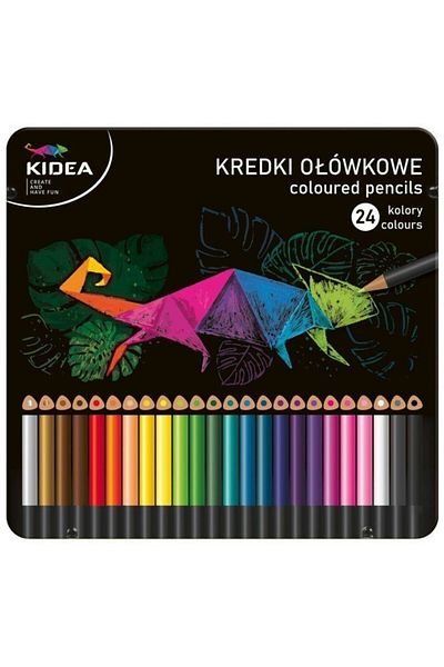 Kidea Set of 24 beautiful triangular pencils for children, Kidea, multi-colored