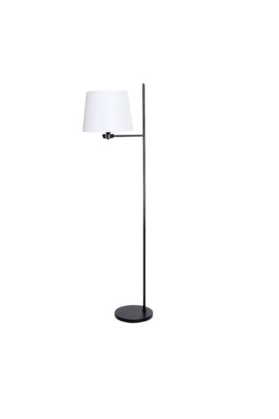 MARIA HOMES Tall Floor Lamp with Gold Stand and Linen Shade