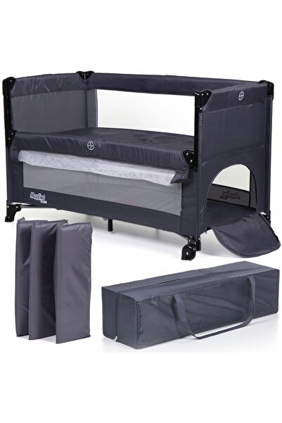 ideal STORE Patut Turistic Pliabil idealSTORE, Constructie Metalica Solida,2 Etaje,Include Geanta de transport