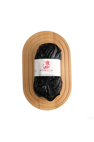 Prestij Boncuk Premium Leather Look Metallic Combed Cotton Thread Bag and Hobby Knitting Thread Black Color Crocodile Pattern