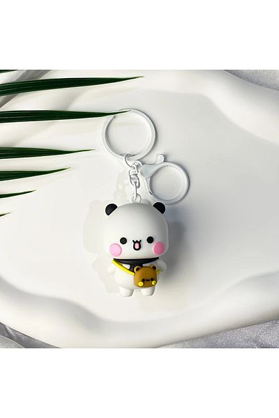 Siriderya Anime Teddy Bear Keychain White – Cute Design, Gift