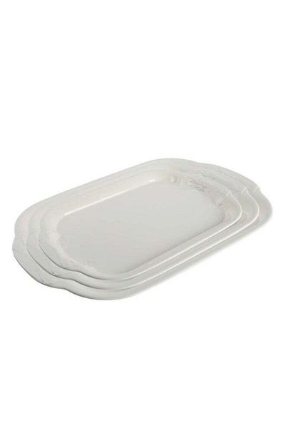 Trust 3-Piece Melamine Serving Tray Set Small Size 35CM, Medium Size 40CM & Large Size 45CM Beige